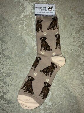 NWT Happy Tails Cotton Blend German Shorthaired Pointer Socks-One Size Fits Most